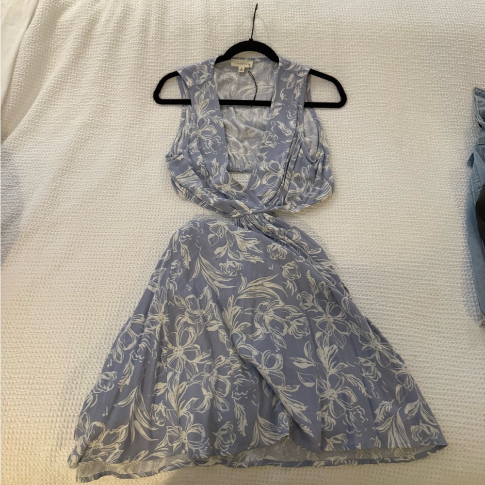Floral Blue and White Dress